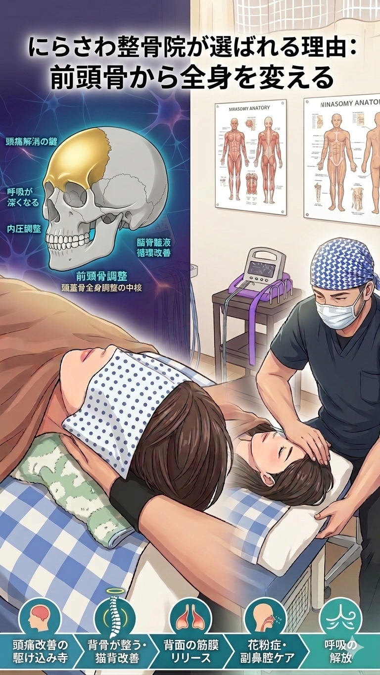 稲毛区にらさわ整骨院の施術解説「前頭骨」
