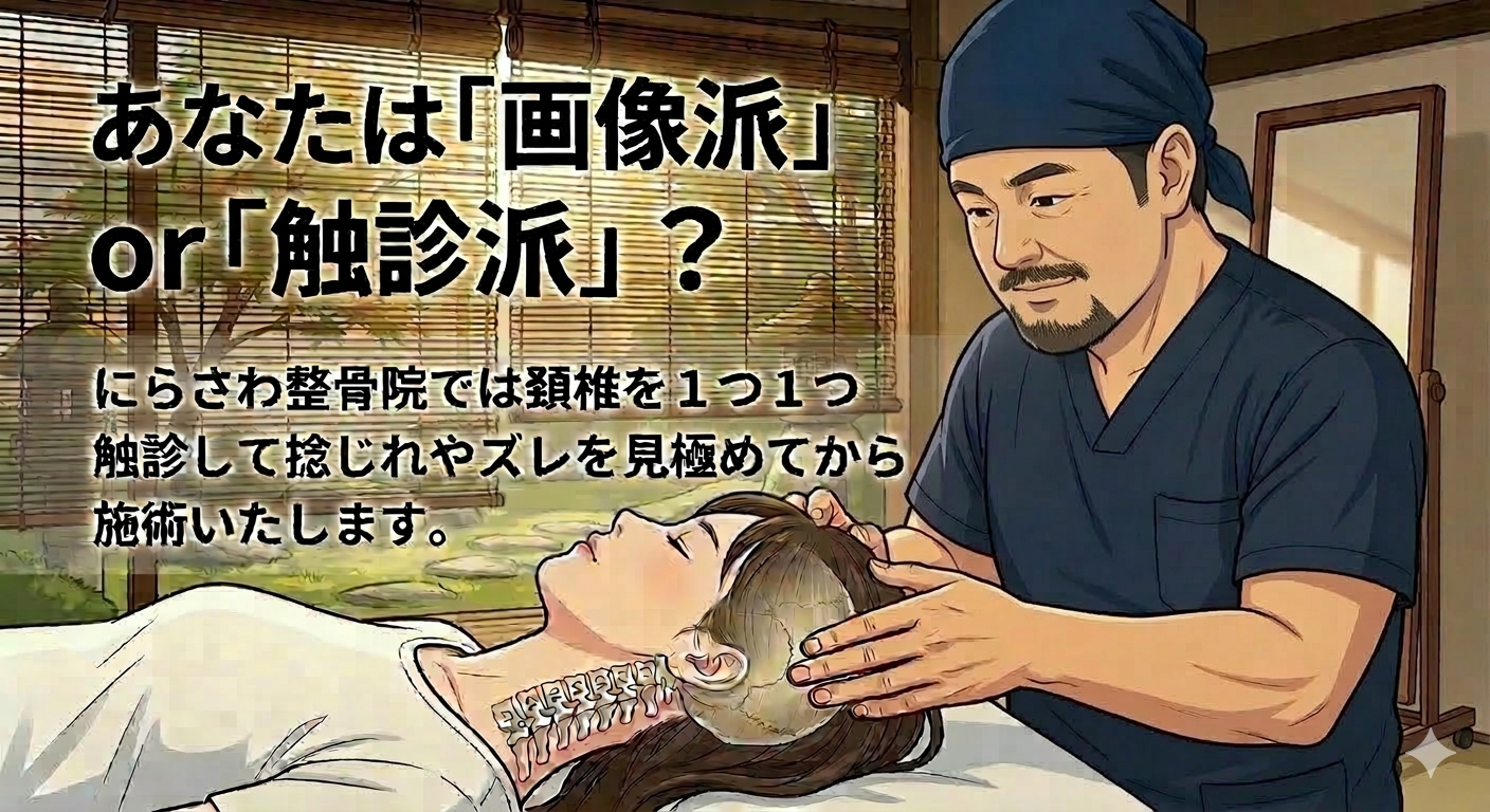 稲毛区にらさわ整骨院の頚椎の触診